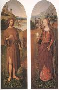 Hans Memling, John the Baptist and st mary magdalen wings of a triptych (mk05)
